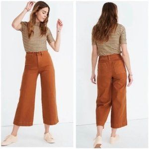 Madewell Emmett Wide-Leg Crop Pants Burnt Sienna Size 25
